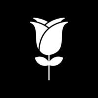 Rose Glyph Inverted Icon vector