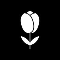 tulipán glifo invertido icono vector