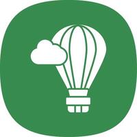 Hot Air Balloon Glyph Curve Icon vector