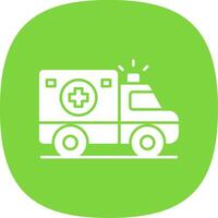 Ambulance Glyph Curve Icon vector