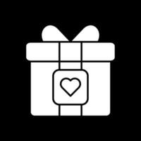 Gift Glyph Inverted Icon vector