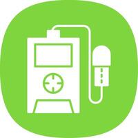 Radiation Detector Glyph Curve Icon vector