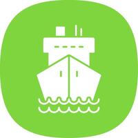 Cargo Ship Glyph Curve Icon vector