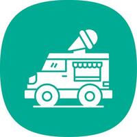 Icecream Van Glyph Curve Icon vector