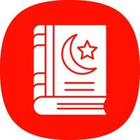 Holy Book Glyph Curve Icon vector