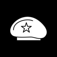 Beret Glyph Inverted Icon vector