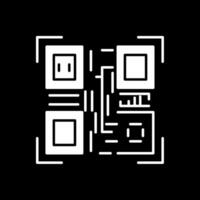 Qr Code Glyph Inverted Icon vector