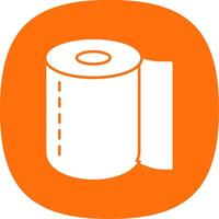 Toilet Roll Glyph Curve Icon vector