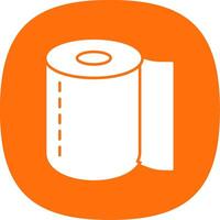 Toilet Roll Glyph Curve Icon vector