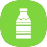 Milk Bottle Glyph Curve Icon vector
