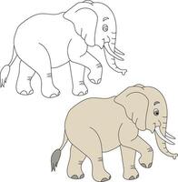 Elephant Clipart Set. Cartoon Wild Animals Clipart Set for Lovers of Wildlife vector