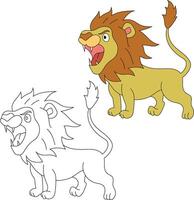 Lion Clipart Set. Cartoon Wild Animals Clipart Set for Lovers of Wildlife vector