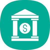 Bank Glyph Curve Icon vector