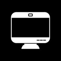 Monitor Glyph Inverted Icon vector