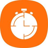 Stopwatch Glyph Curve Icon vector