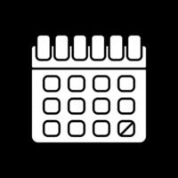 Calendar Glyph Inverted Icon vector