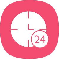 24 Hours Glyph Curve Icon vector
