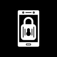 Lock Glyph Inverted Icon vector