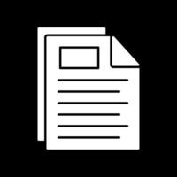 Document Glyph Inverted Icon vector