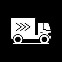 Delivery Truck Glyph Inverted Icon vector