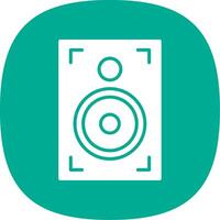 altavoz glifo curva icono vector
