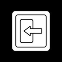 Log In Glyph Inverted Icon vector