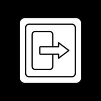 Log Out Glyph Inverted Icon vector