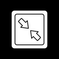 Shrink Glyph Inverted Icon vector