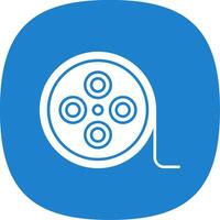 Film Reel Glyph Curve Icon vector