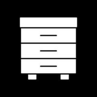 Drawer Glyph Inverted Icon vector