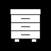 Drawer Glyph Inverted Icon vector