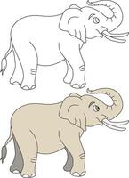 Elephant Clipart Set. Cartoon Wild Animals Clipart Set for Lovers of Wildlife vector