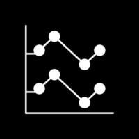 Line Chart Glyph Inverted Icon vector