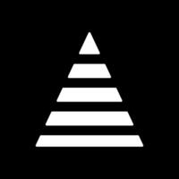 Pyramid Chart Glyph Inverted Icon vector