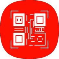 Qr Code Glyph Curve Icon vector