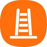 Step Ladder Glyph Curve Icon vector