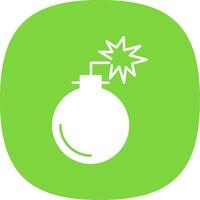 Bomb Glyph Curve Icon vector