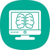 brain Glyph Curve Icon vector