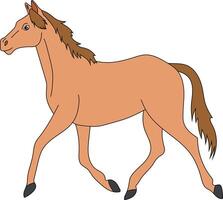 caballo clipart. garabatear animales clipart. dibujos animados salvaje animales clipart para amantes de fauna silvestre vector