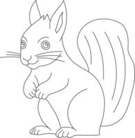 Outline Squirrel Clipart. Doodle Animals Clipart. Cartoon Wild Animals Clipart for Lovers of Wildlife vector