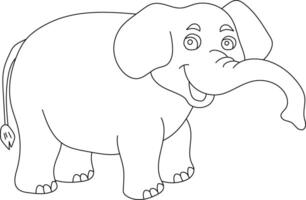 Outline Elephant Clipart. Doodle Animals Clipart. Cartoon Wild Animals Clipart for Lovers of Wildlife vector