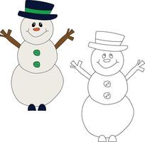 monigote de nieve clipart para amantes de invierno estación. esta invierno tema monigote de nieve trajes Navidad celebracion vector