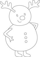 Outline Snowman Clipart for Lovers of Winter Season. This Winter Theme Snowman Suits Christmas Celebration vector