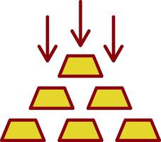 Gold Ingot Line Two Color Icon vector