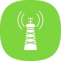 Signal Tower Glyph Curve Icon vector