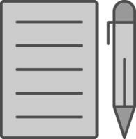 bolígrafo y papel relleno icono vector