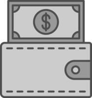 billetera relleno icono vector