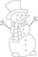 Outline Snowman Clipart for Lovers of Winter Season. This Winter Theme Snowman Suits Christmas Celebration vector