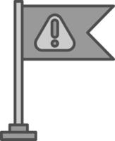 Warning Flag Fillay Icon vector