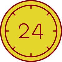 24 Hours Line Two Color Icon vector